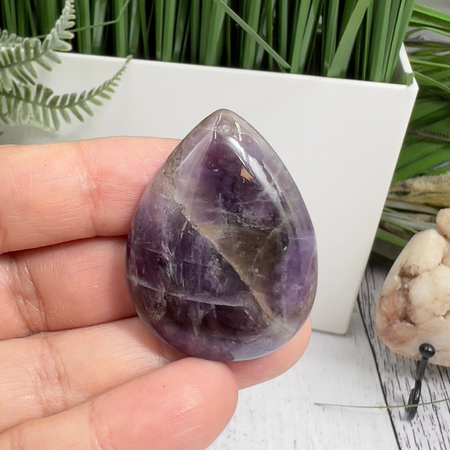 Chevron Dream Amethyst Gemstone Cabochon DIY Jewellery Making Wire Wrapping 16g