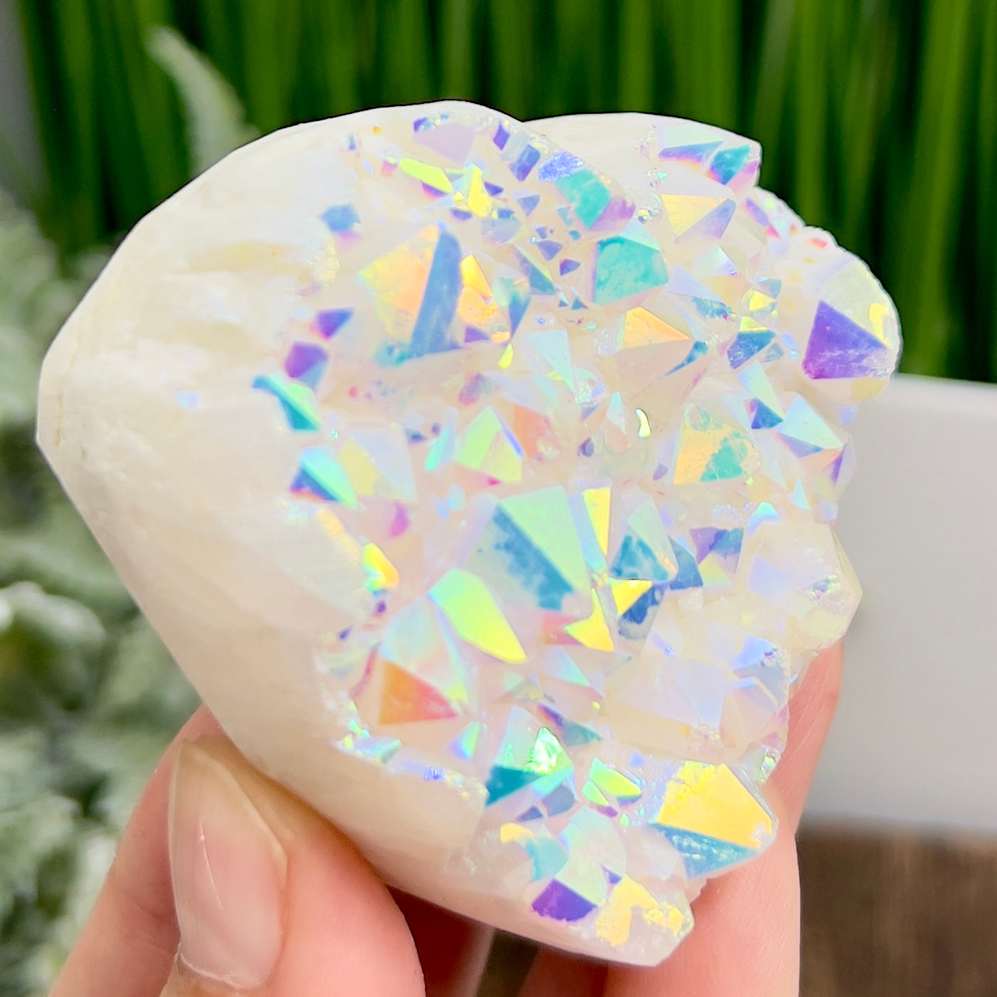 Quartz Heart with Angel Aura Healing Crystal Carving 192g