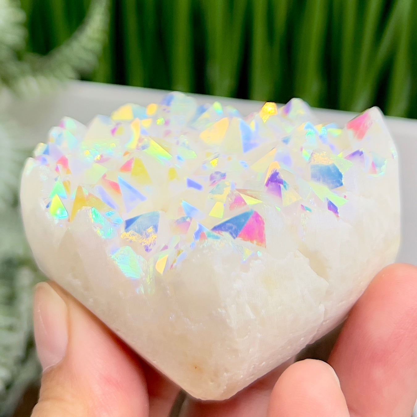 Quartz Heart with Angel Aura Healing Crystal Carving 192g