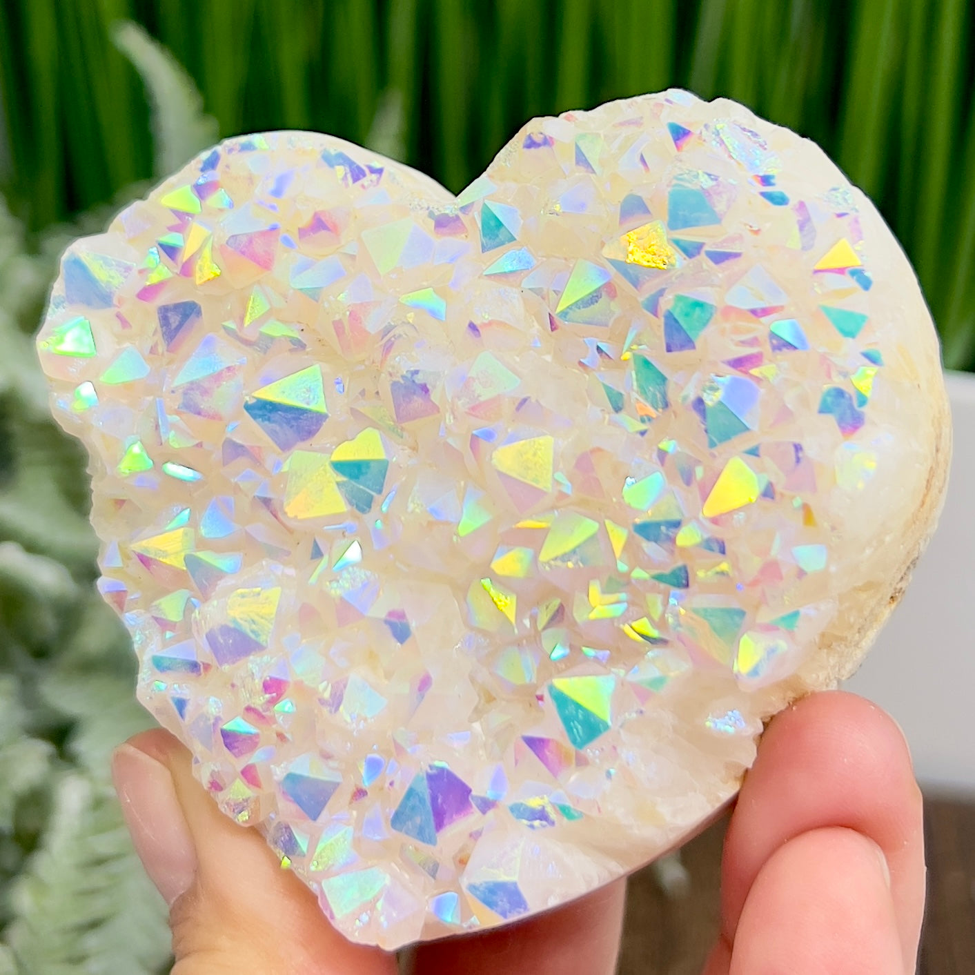 Quartz Heart with Angel Aura Healing Crystal Carving 208g