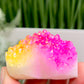 Quartz Heart with Pink Yellow Angel Aura Healing Crystal Carving 102g