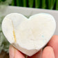 Quartz Heart with Blue Green Angel Aura Healing Crystal Carving 126g