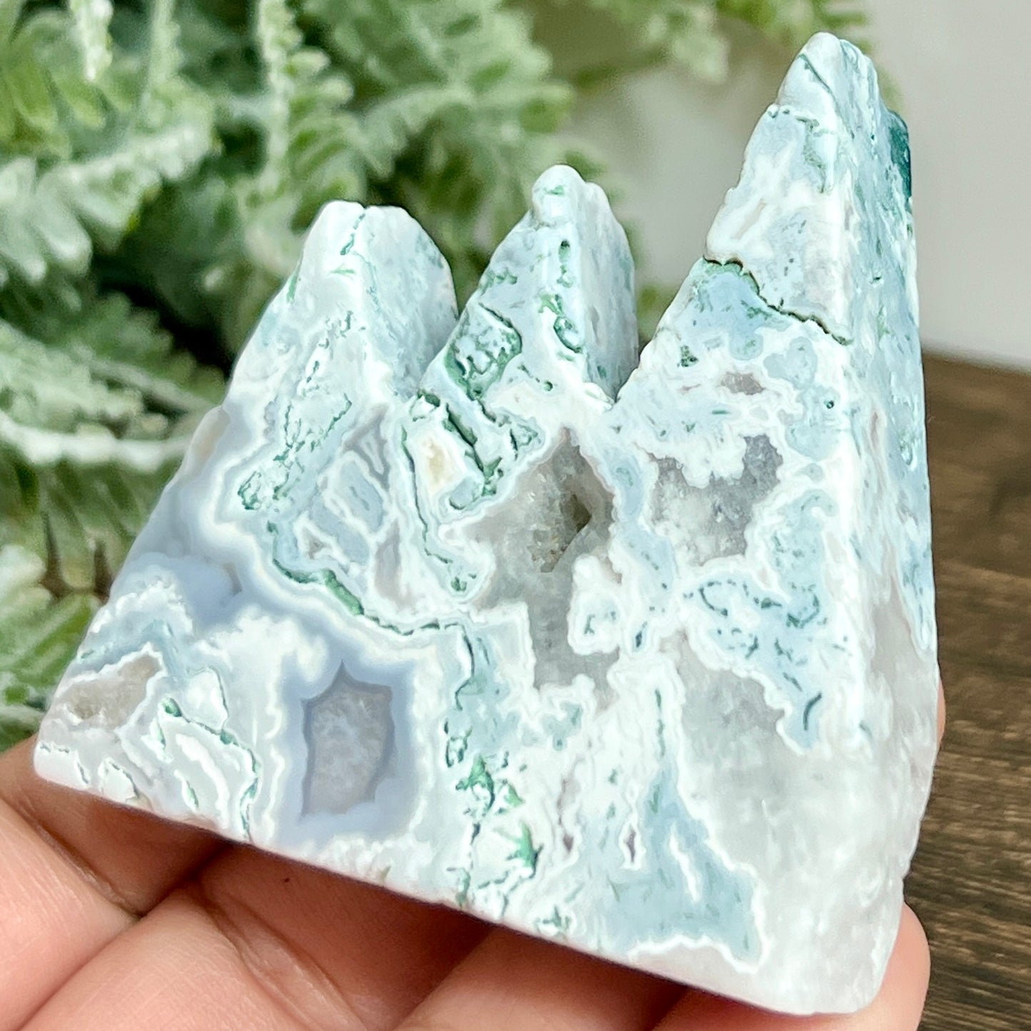 Tree Agate Mountain Hills Healing Crystal Carving 97g