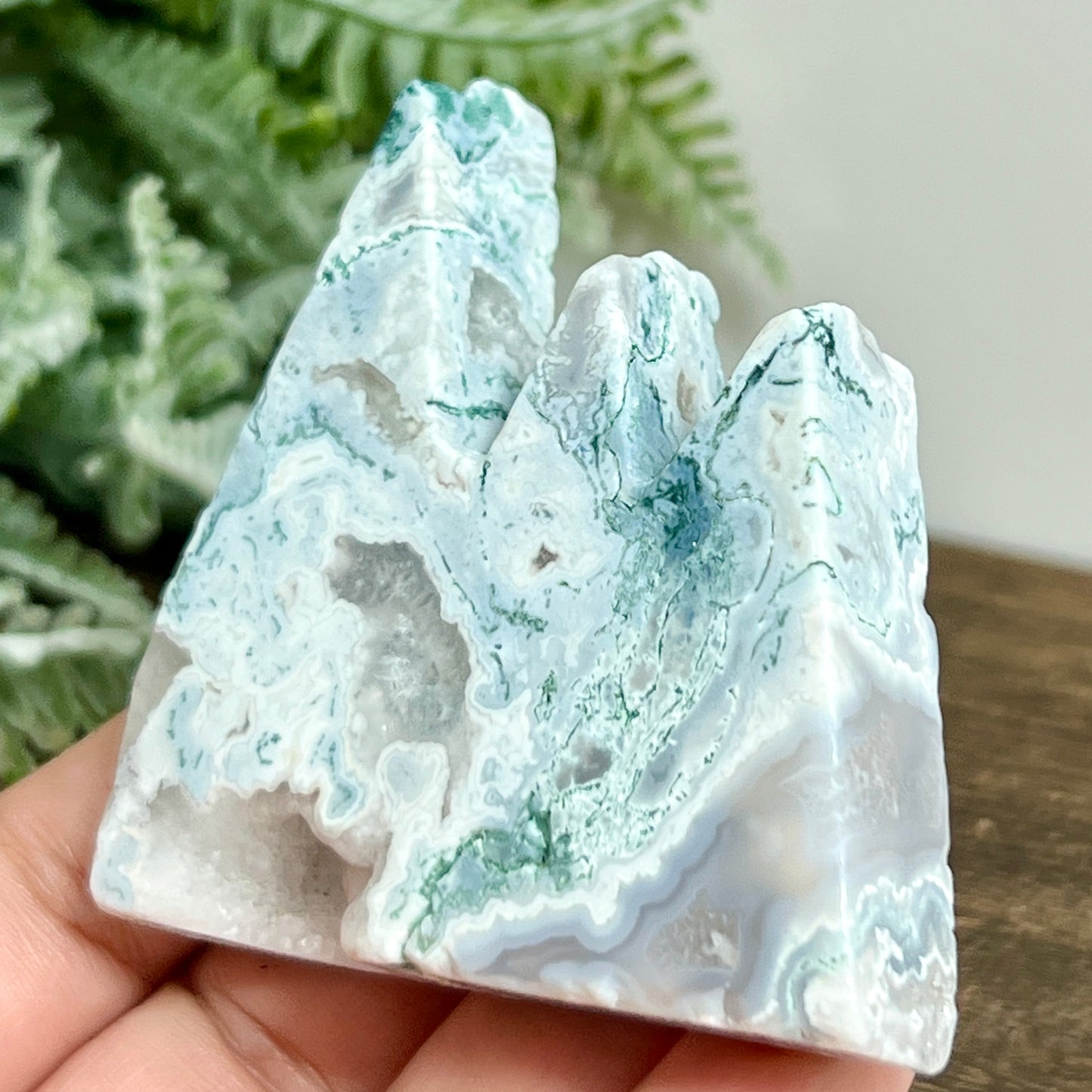 Tree Agate Mountain Hills Healing Crystal Carving 97g