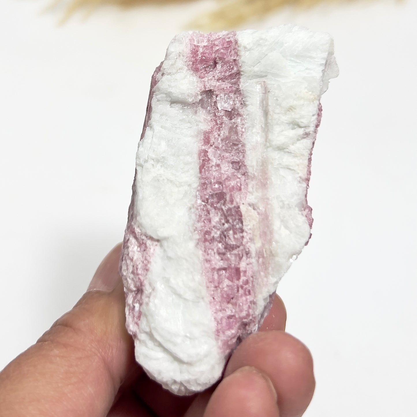 Pink Tourmaline in Feldspar Natural Healing Crystal Raw Specimen 100g