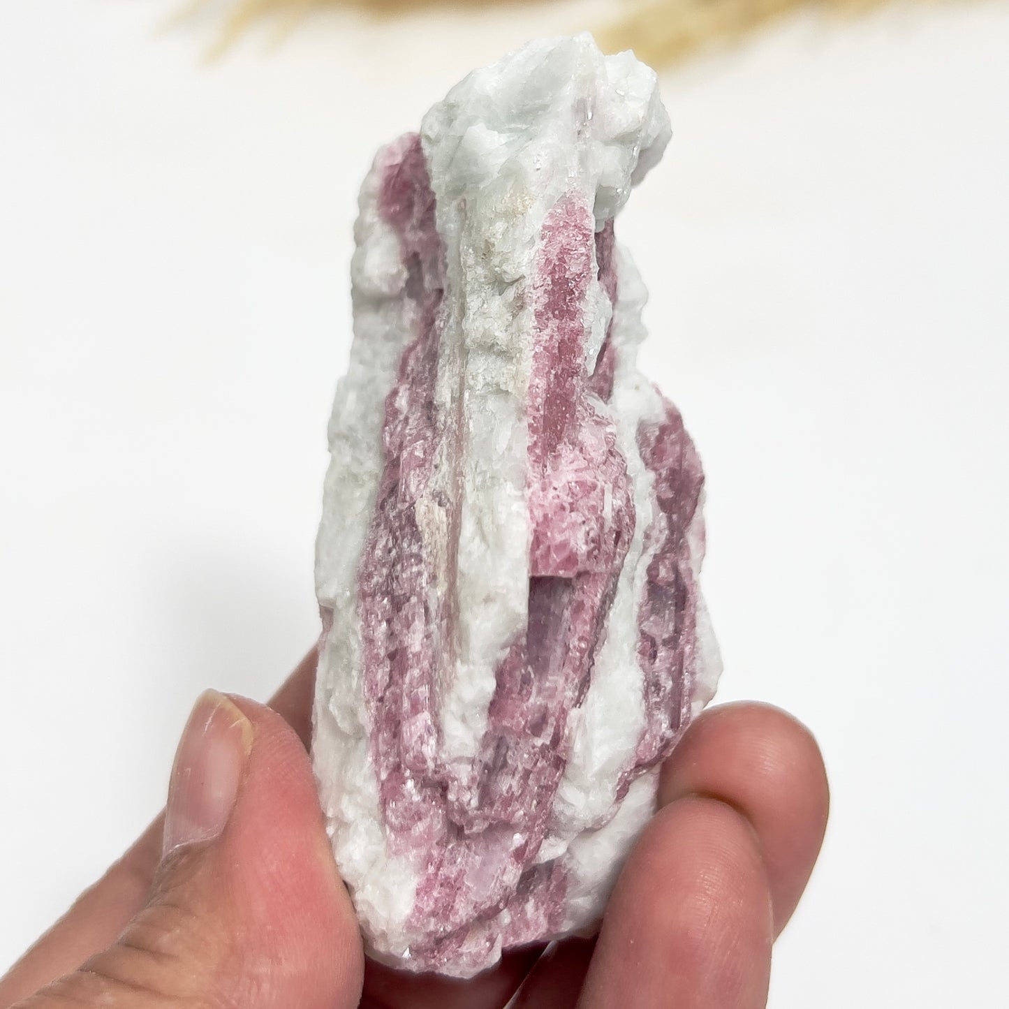 Pink Tourmaline in Feldspar Natural Healing Crystal Raw Specimen 100g