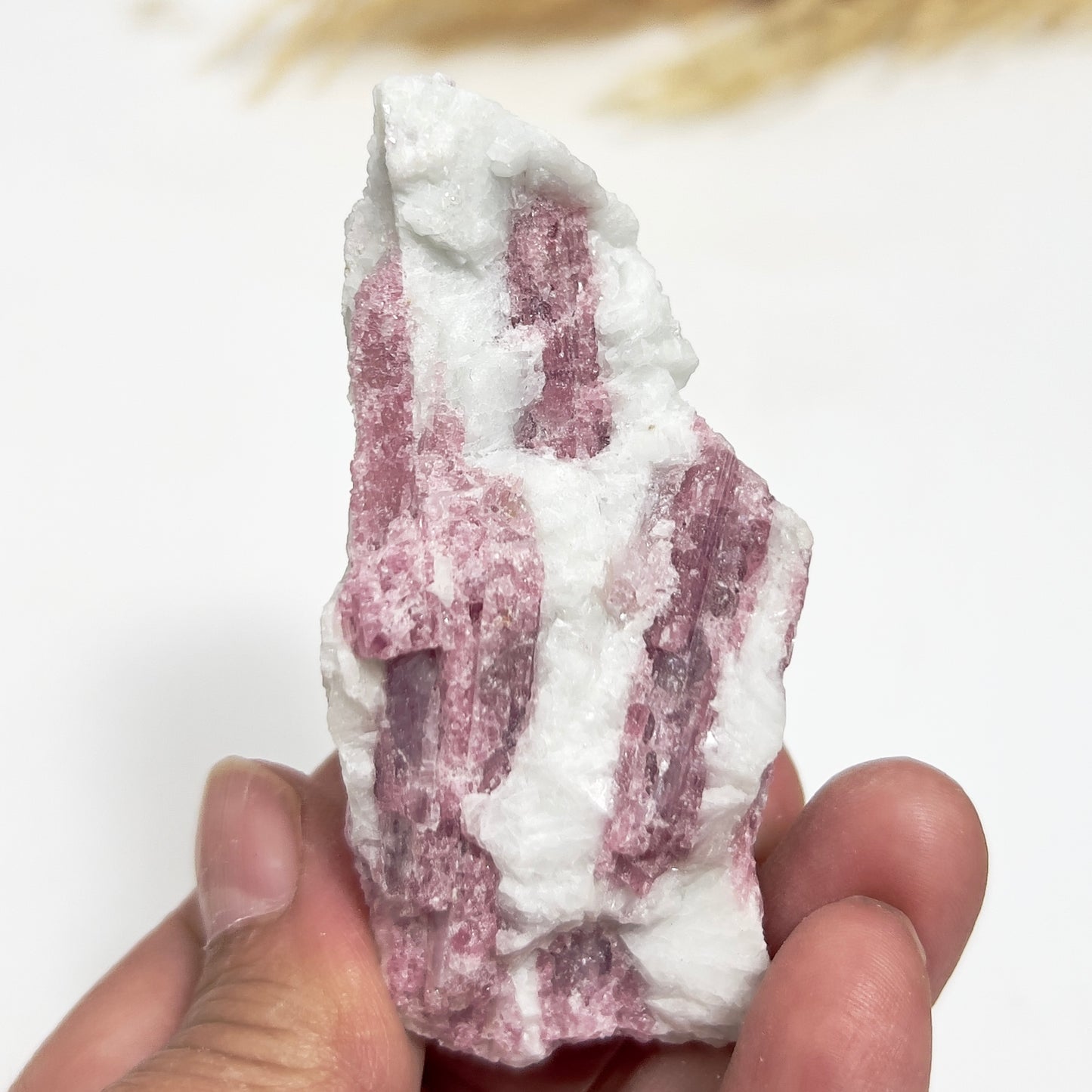 Pink Tourmaline in Feldspar Natural Healing Crystal Raw Specimen 100g