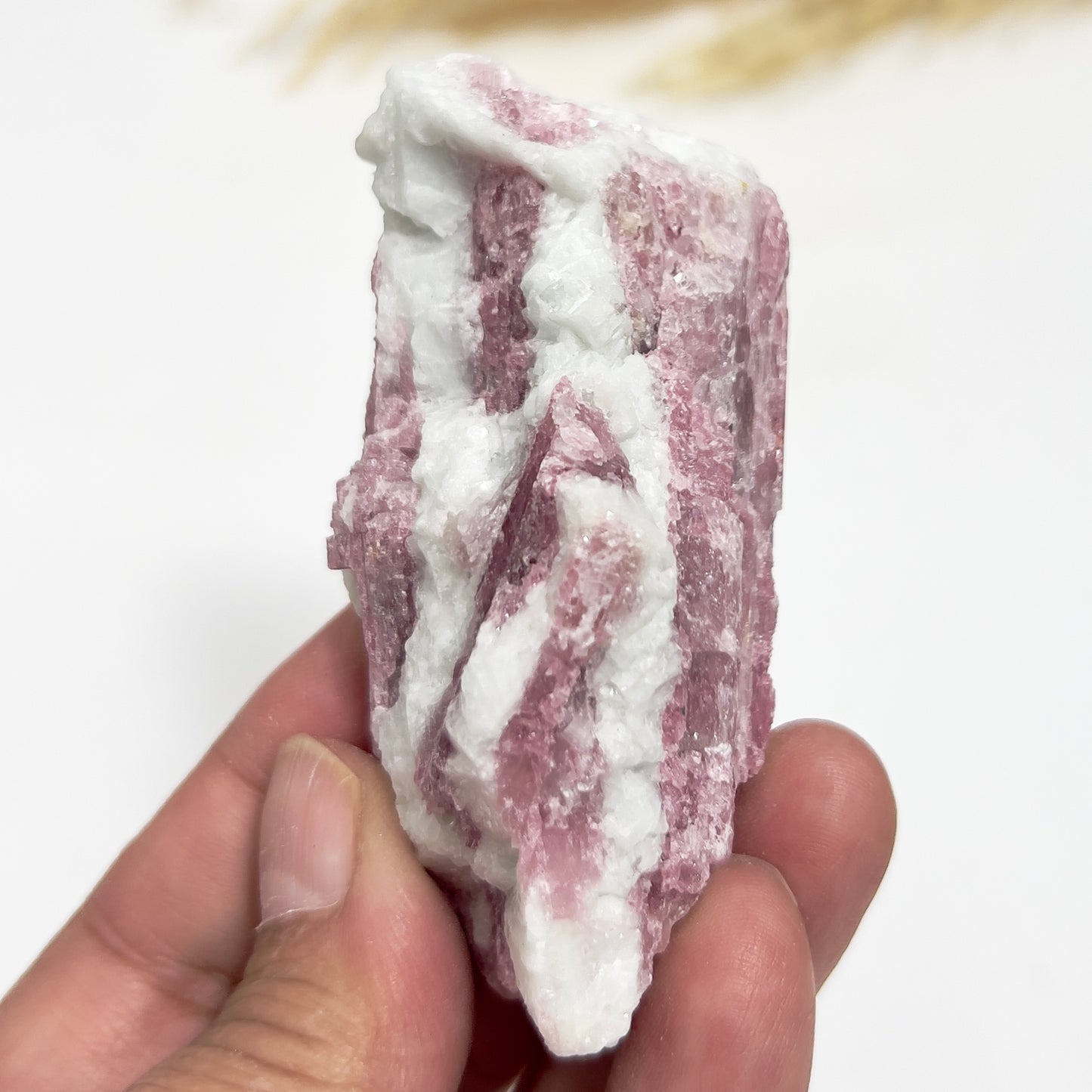 Pink Tourmaline in Feldspar Natural Healing Crystal Raw Specimen 100g