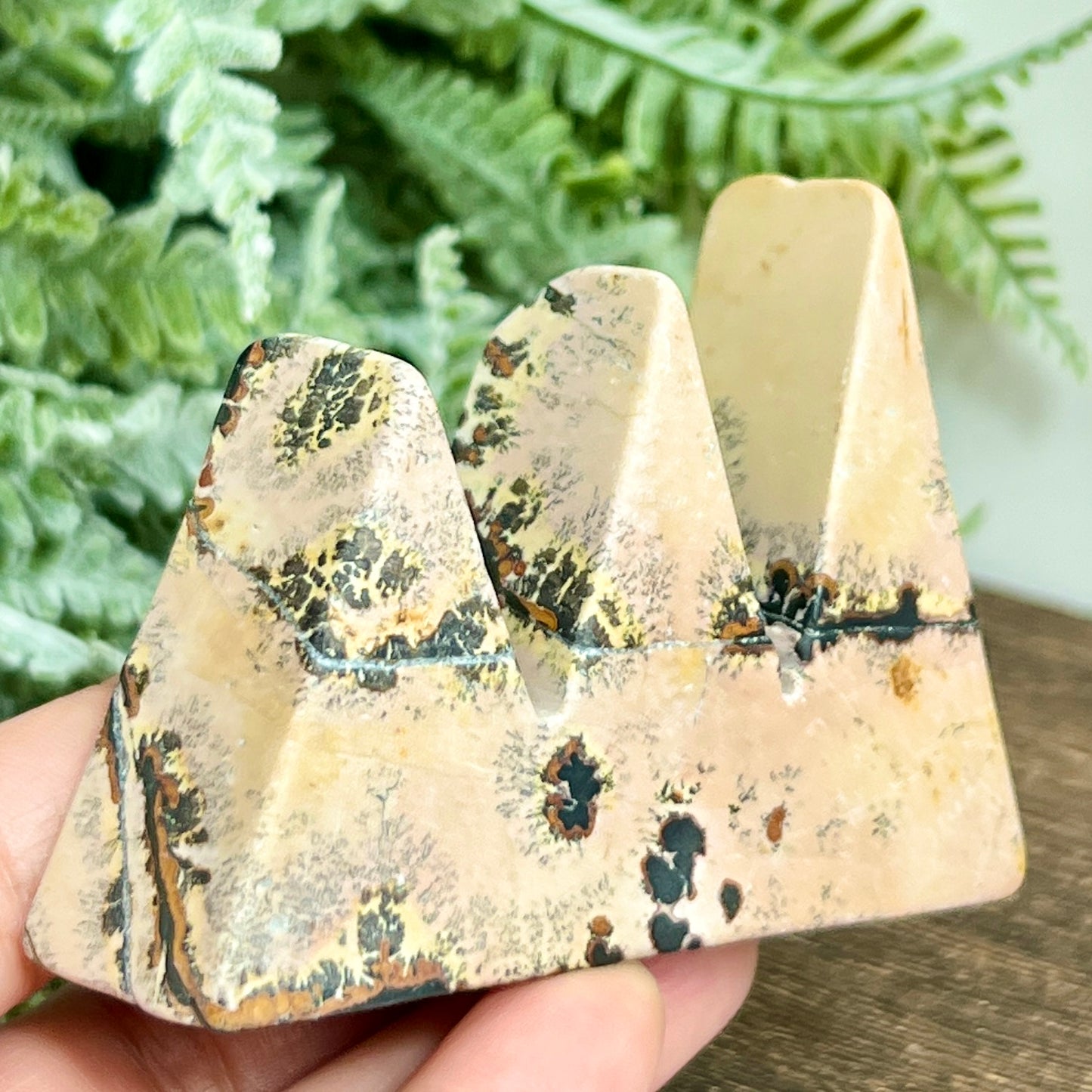 Dendritic Jasper Mountain Hills Healing Crystal Carving 140g