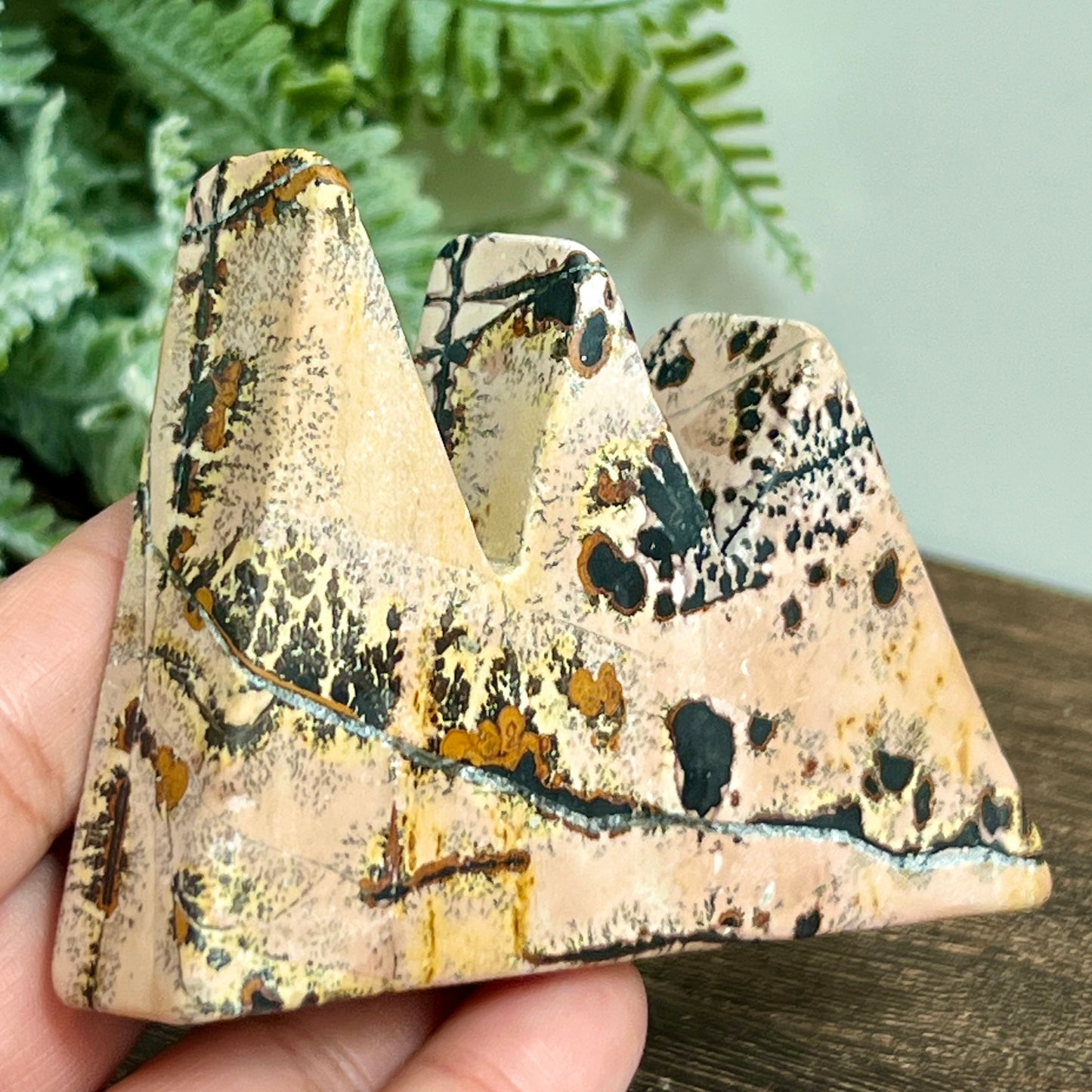 Dendritic Jasper Mountain Hills Healing Crystal Carving 175g