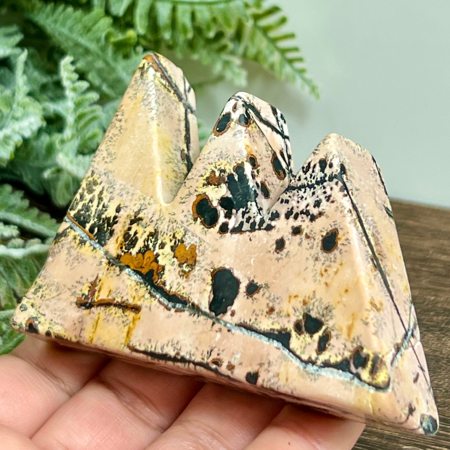 Dendritic Jasper Mountain Hills Healing Crystal Carving 175g