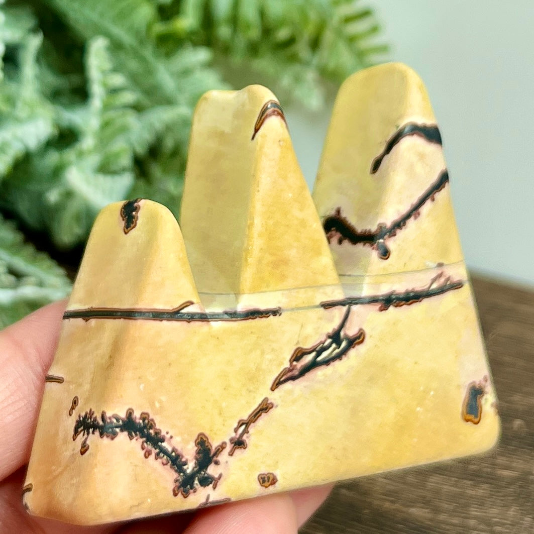 Dendritic Jasper Mountain Hills Healing Crystal Carving 97g