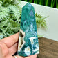 Moss Agate Tower Healing Crystal Generator 252g