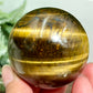 Tigers Eye with Hematite Sphere Gemstone Healing Crystal Ball 228g 53mm