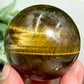 Tigers Eye with Hematite Sphere Gemstone Healing Crystal Ball 228g 53mm