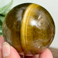 Tigers Eye with Hematite Sphere Gemstone Healing Crystal Ball 228g 53mm