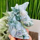 Moss Agate Unicorn Animal Fairy Tale Healing Crystal Carving 518g