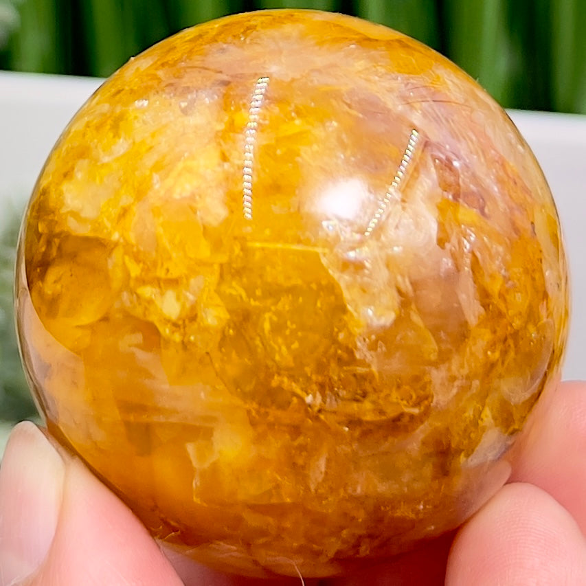 Golden Healer Quartz Sphere Healing Crystal Ball 158g 48mm