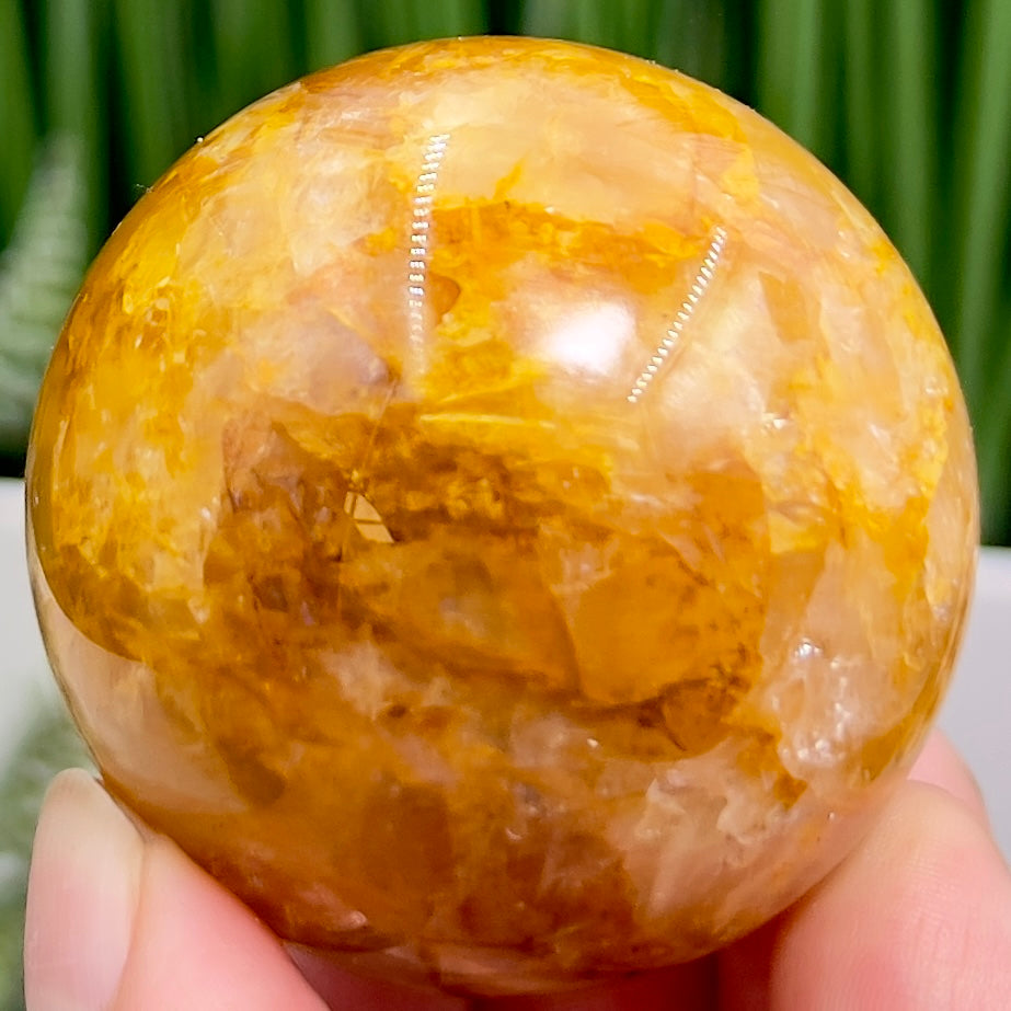 Golden Healer Quartz Sphere Healing Crystal Ball 158g 48mm