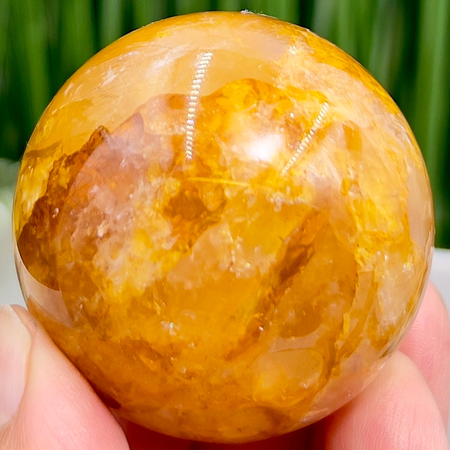 Golden Healer Quartz Sphere Healing Crystal Ball 158g 48mm