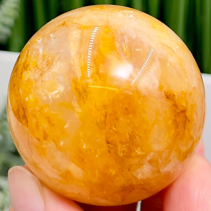 Golden Healer Quartz Sphere Healing Crystal Ball 152g 48mm