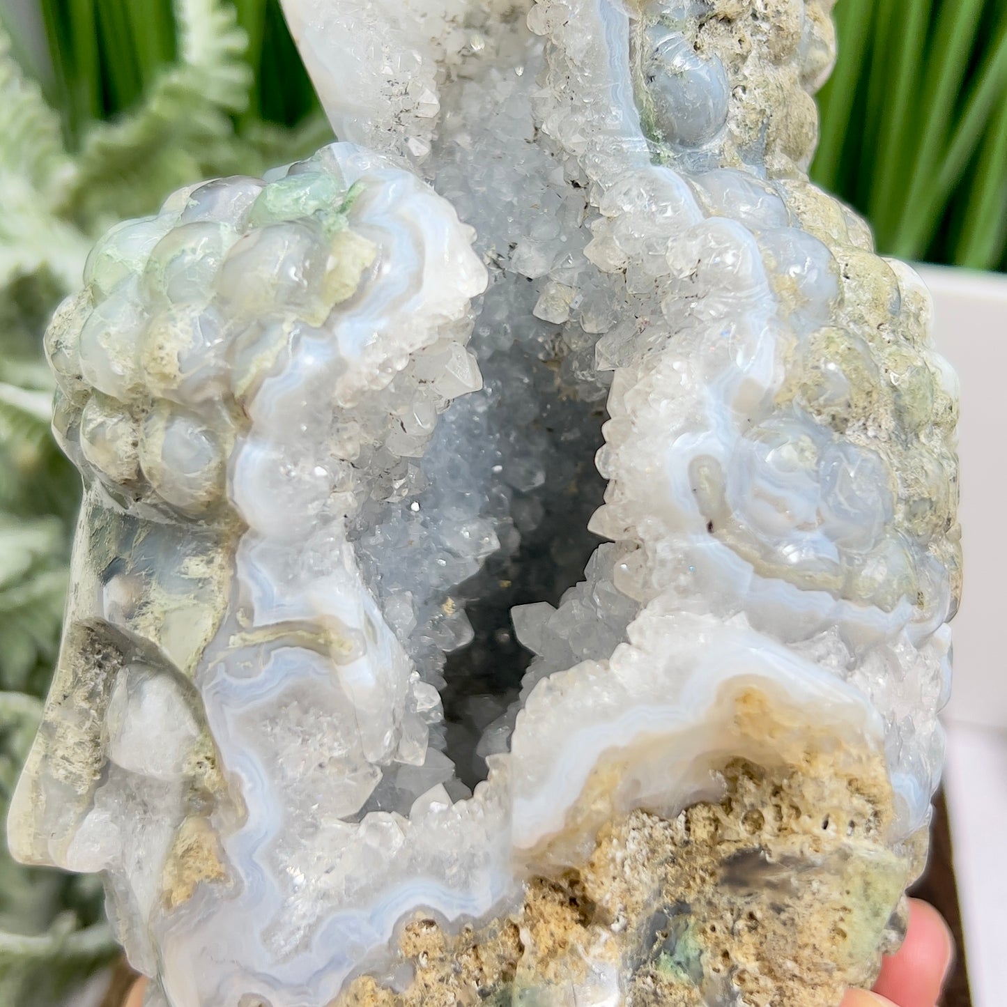 Moss Agate Buddha Druzy Crystal 1320g