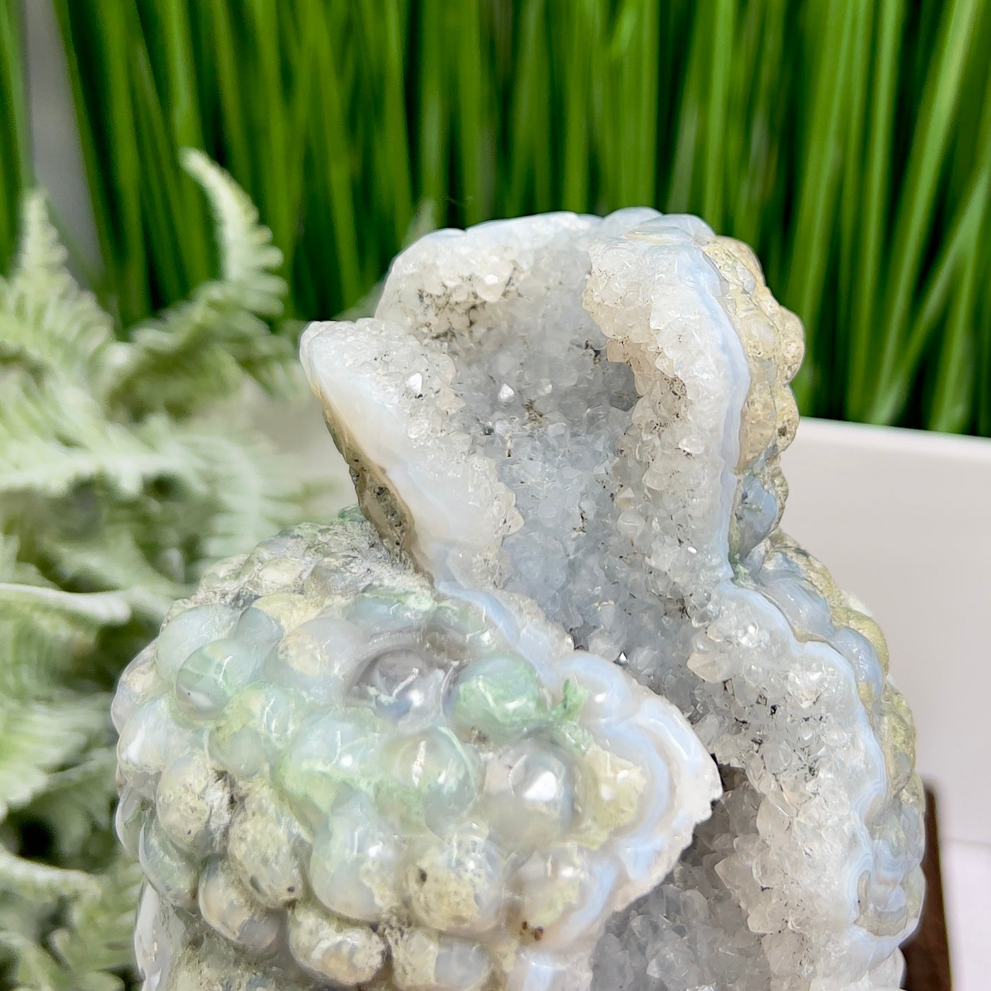 Moss Agate Buddha Druzy Crystal 1320g