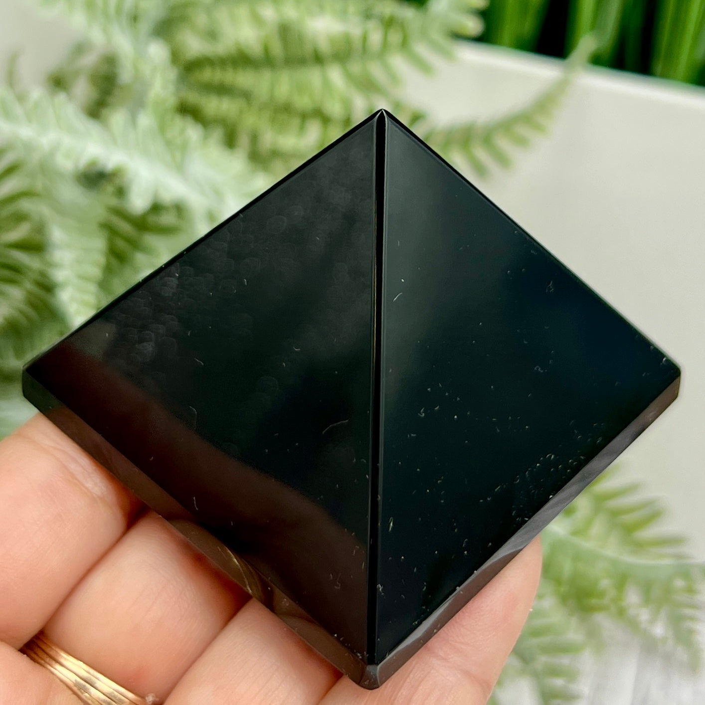 Black Obsidian Pyramid Crystal Carving 176g