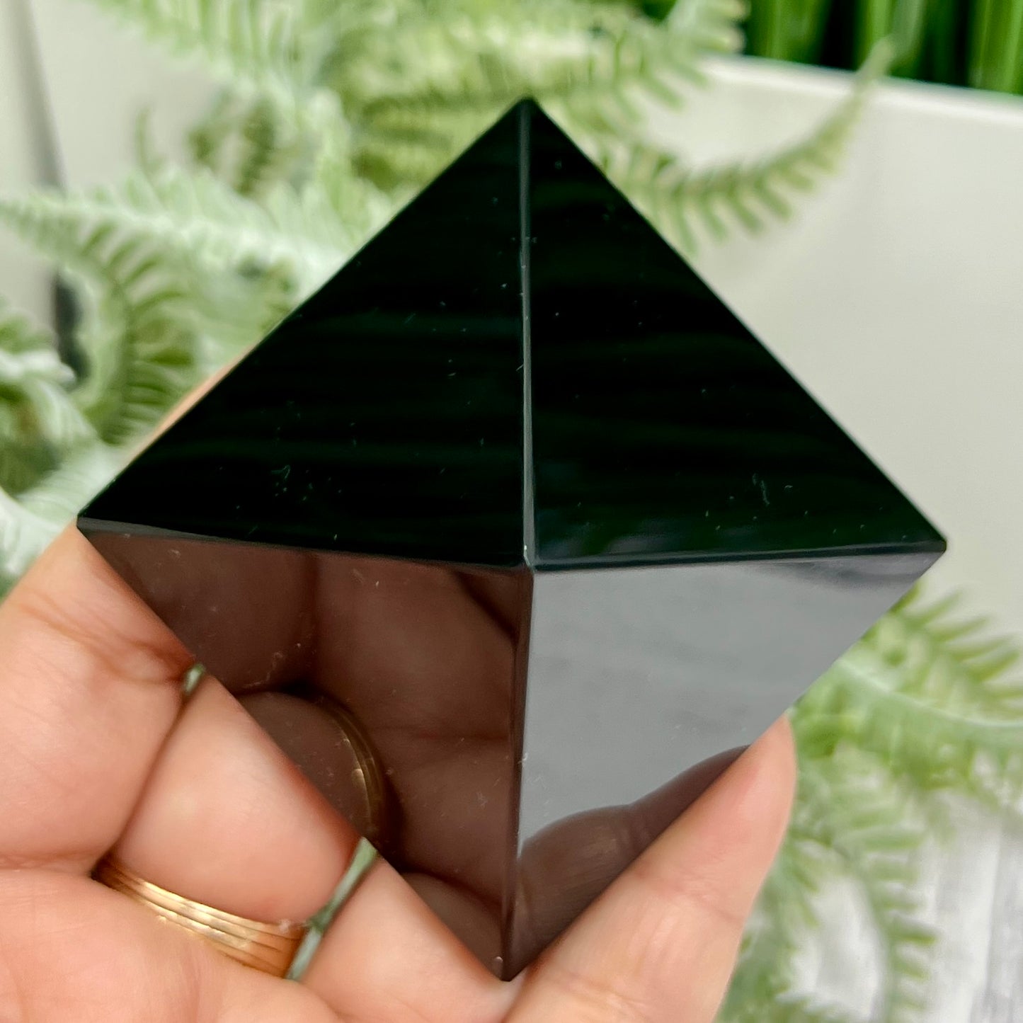 Black Obsidian Pyramid Crystal Carving 176g