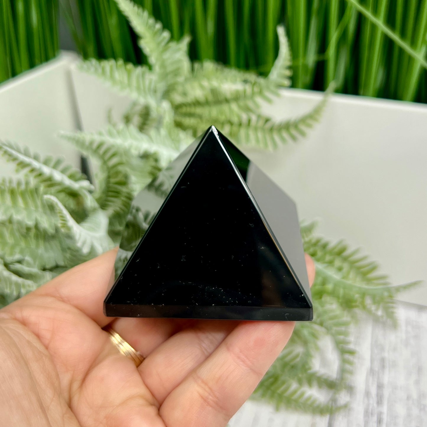 Black Obsidian Pyramid Crystal Carving 176g