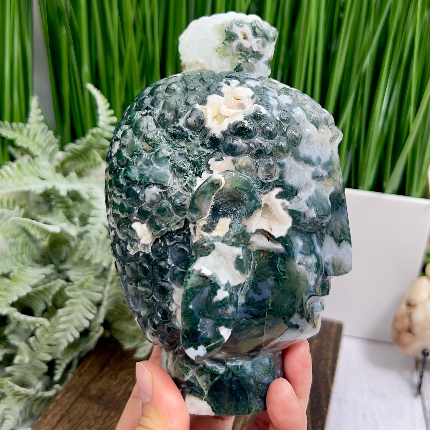 Moss Agate Buddha Crystal 1674g