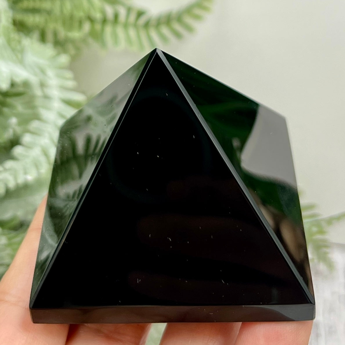 Black Obsidian Pyramid Crystal Carving 182g