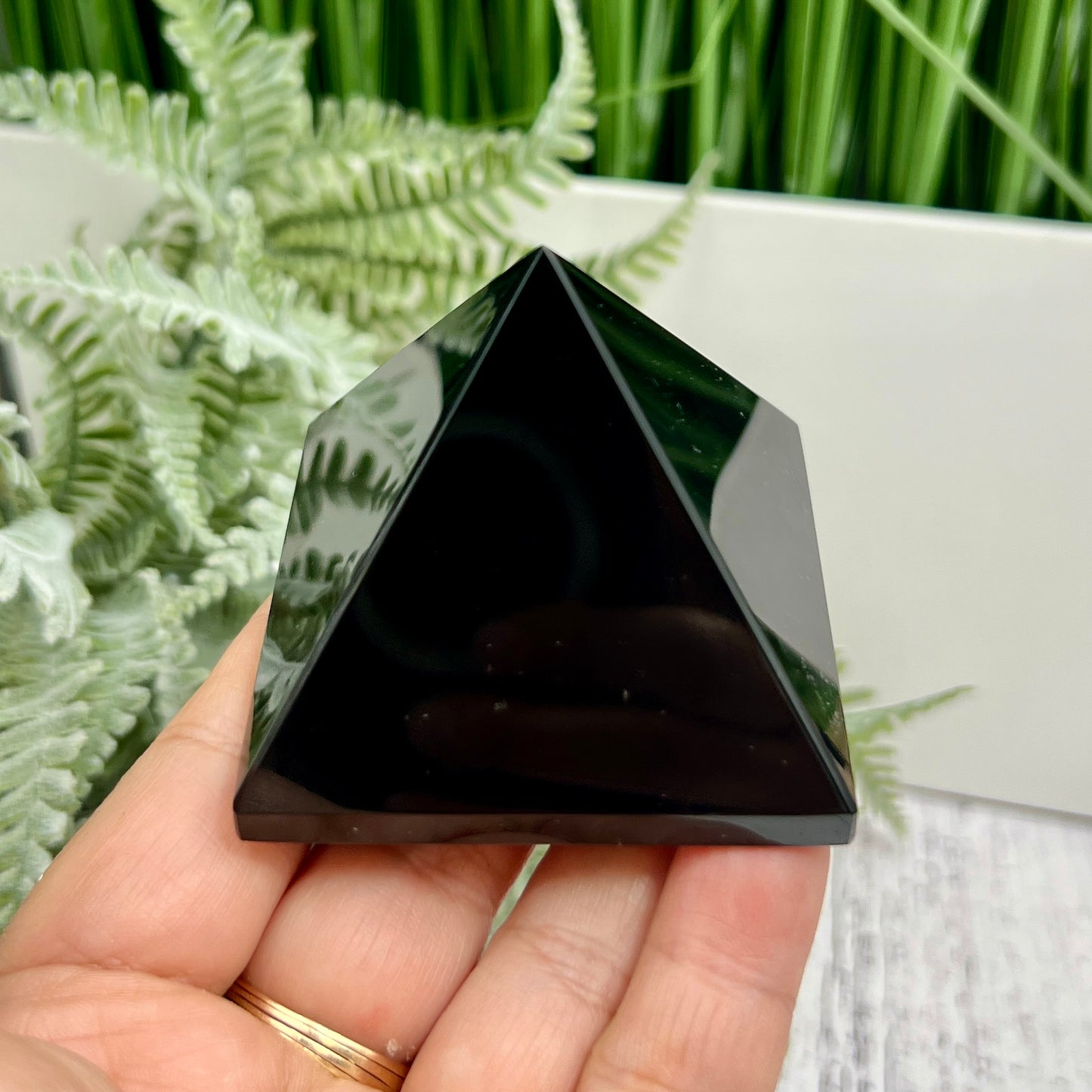 Black Obsidian Pyramid Crystal Carving 182g