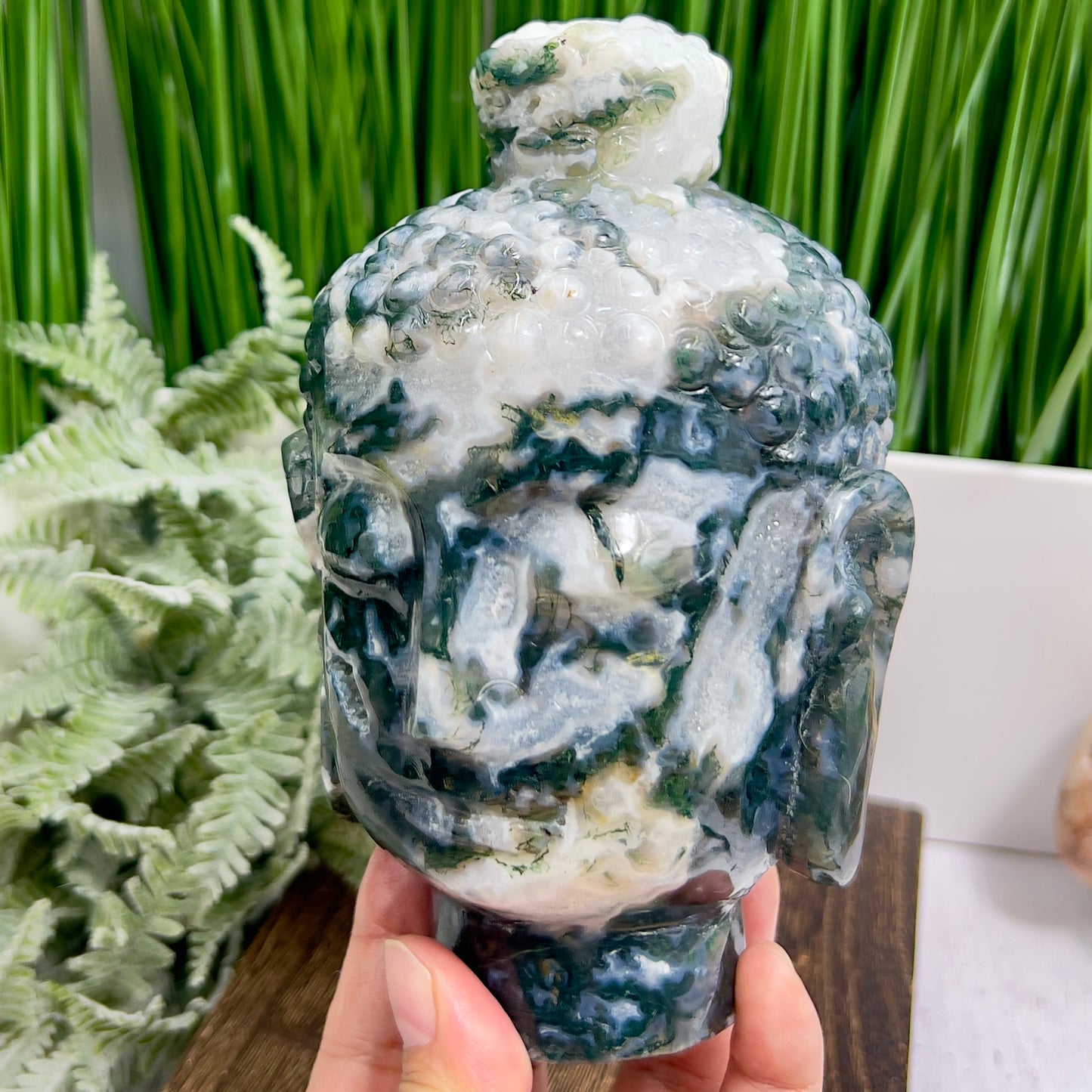 Moss Agate Buddha Crystal 1674g