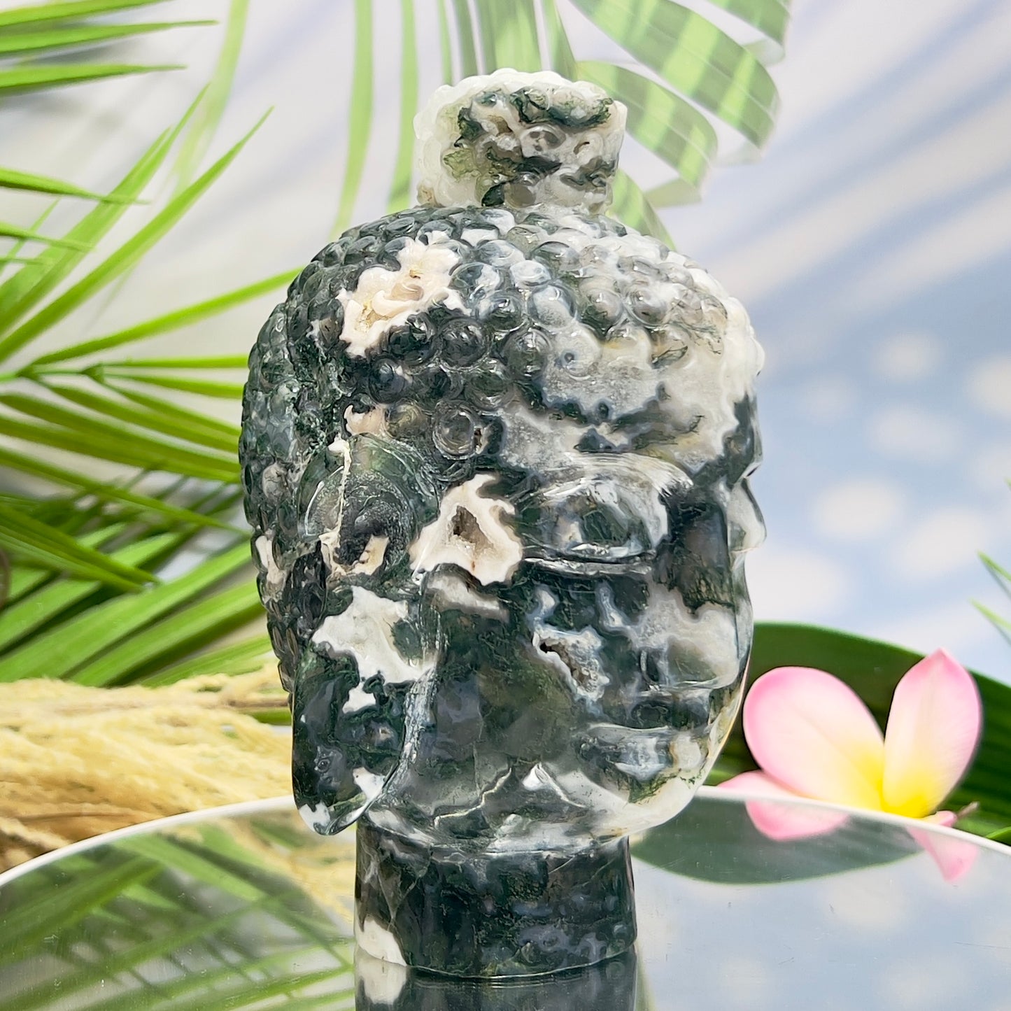 Moss Agate Buddha Crystal 1674g