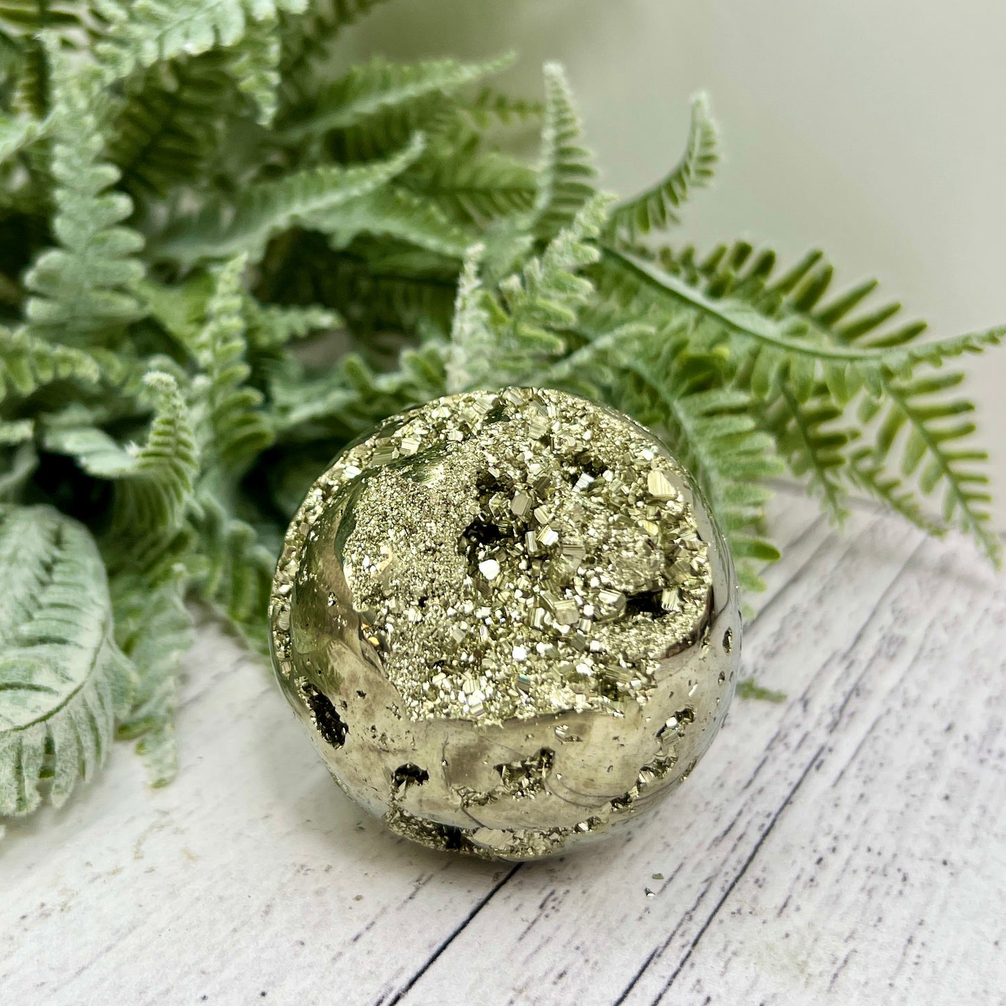 Pyrite Fools Gold Cubic Sphere Healing Crystal Ball 375g 57mm