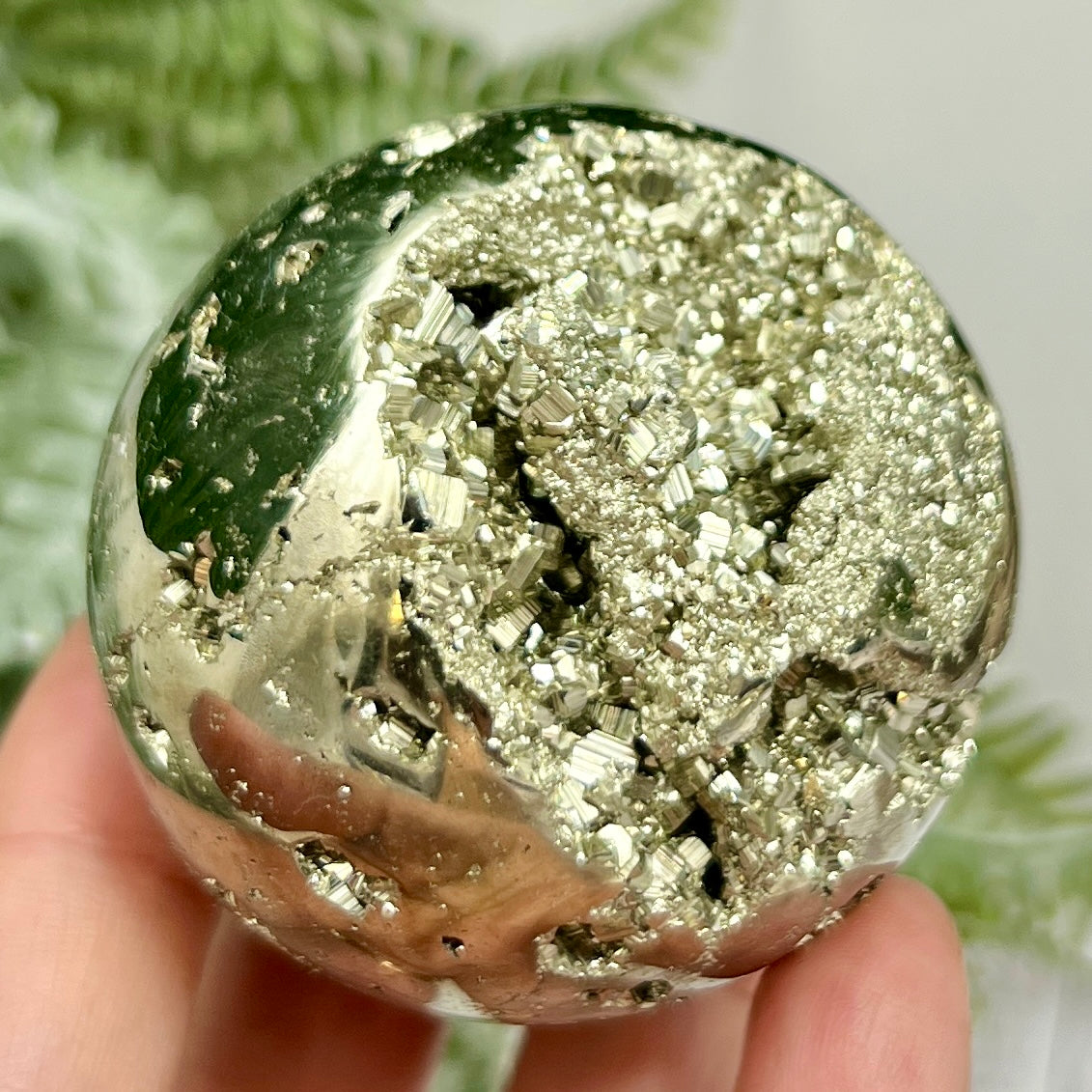 Pyrite Fools Gold Cubic Sphere Healing Crystal Ball 375g 57mm