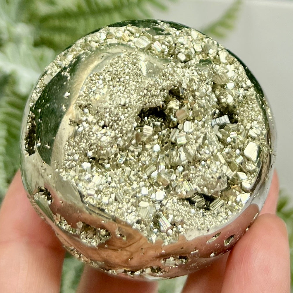 Pyrite Fools Gold Cubic Sphere Healing Crystal Ball 375g 57mm