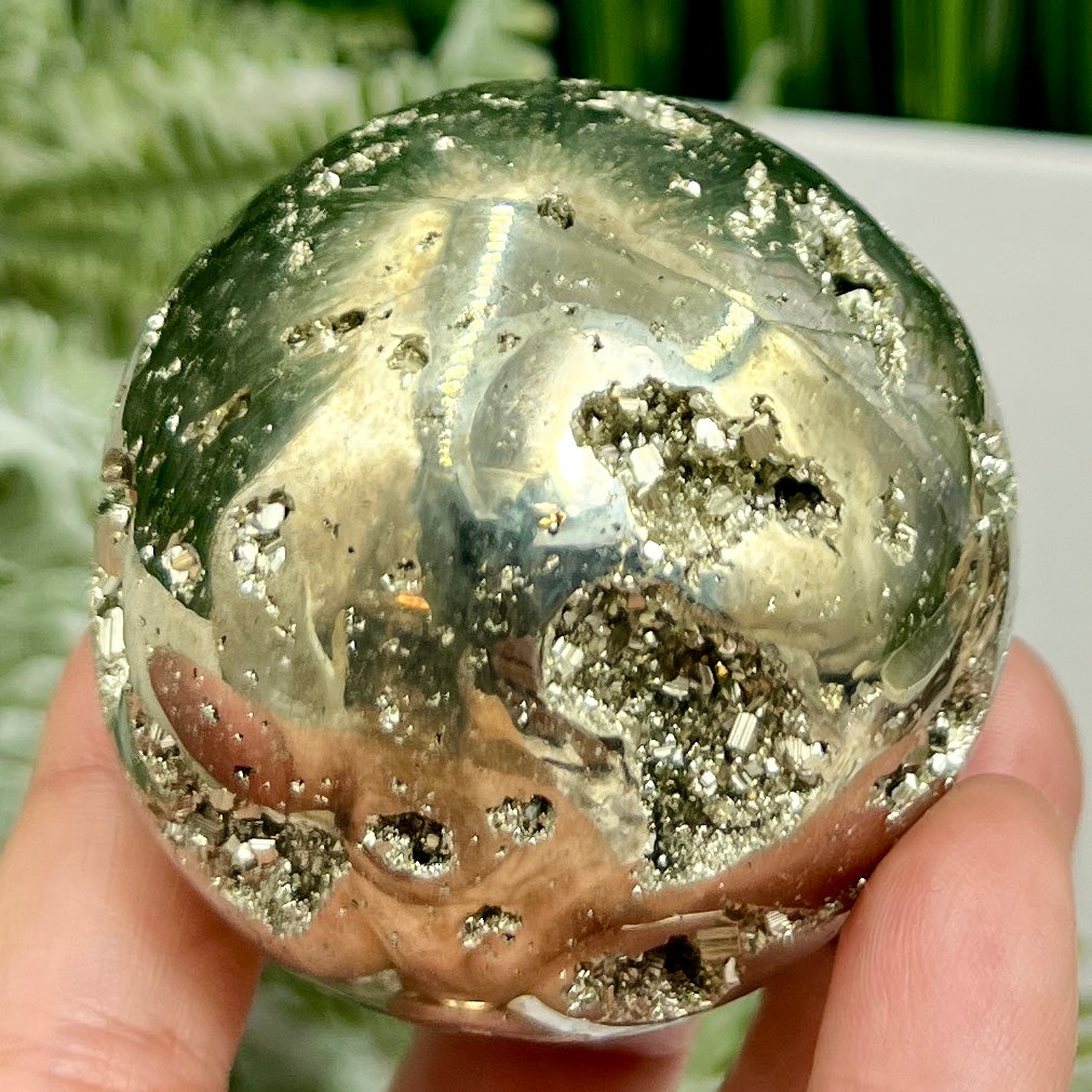 Pyrite Fools Gold Cubic Sphere Healing Crystal Ball 375g 57mm