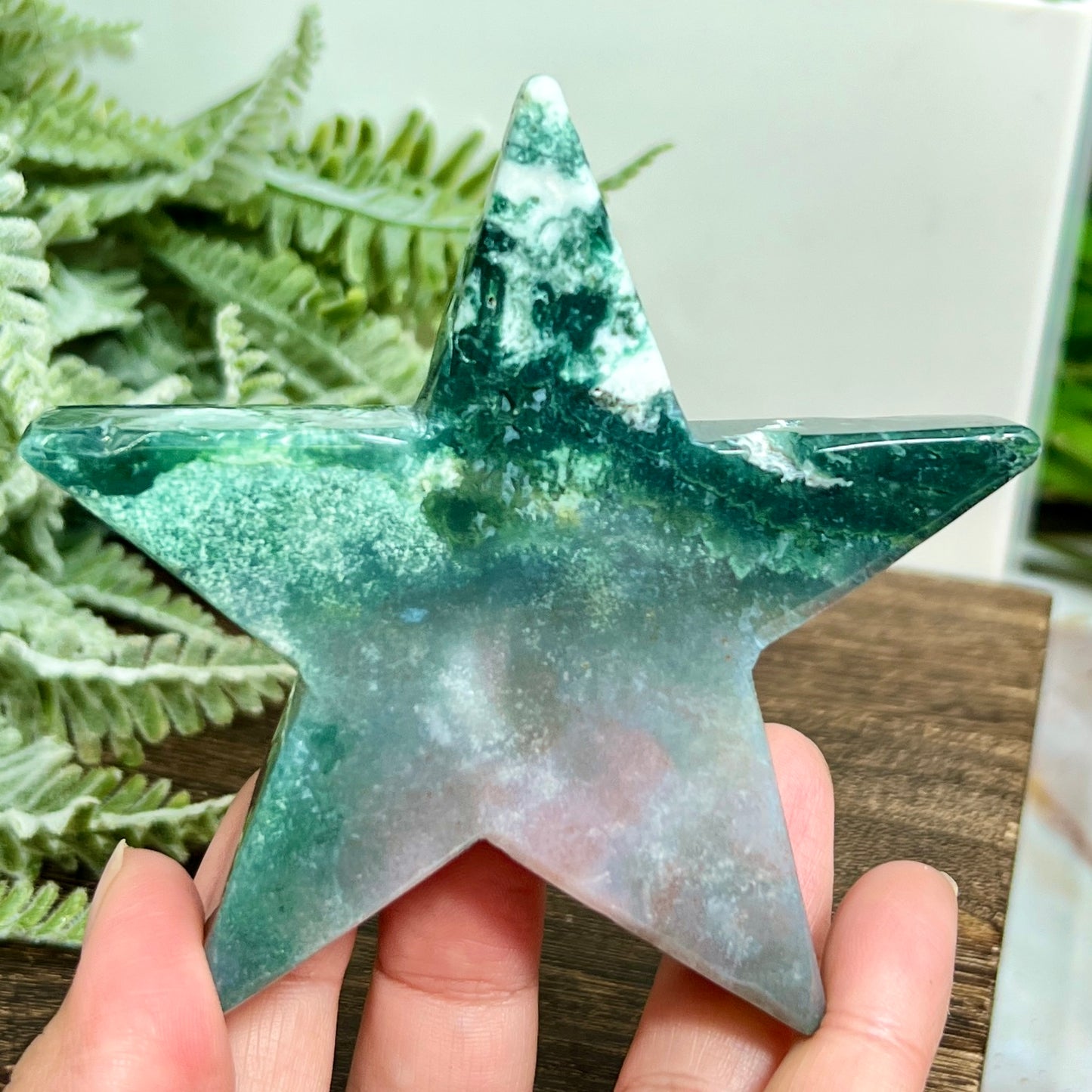 Ocean Sea Jasper Star Self Standing Crystal Carving 174g