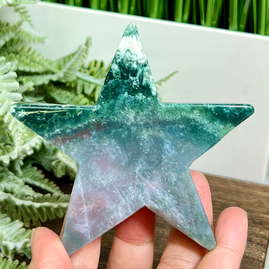 Ocean Sea Jasper Star Self Standing Crystal Carving 174g