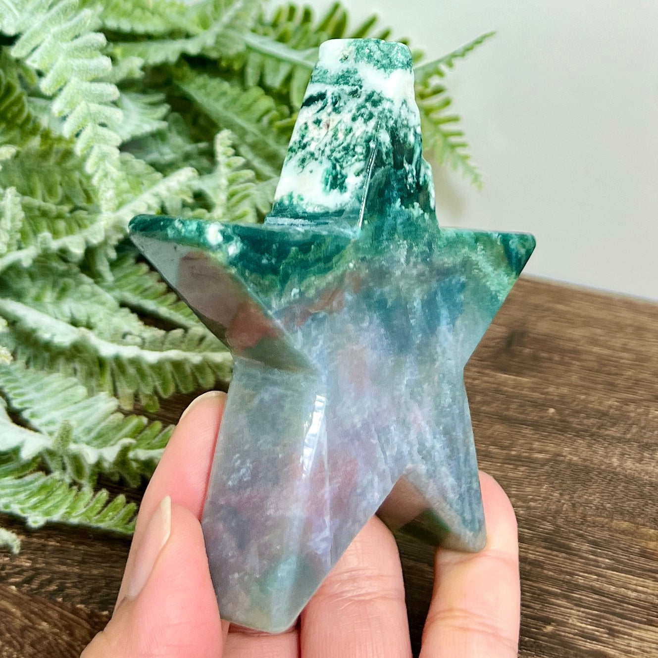 Ocean Sea Jasper Star Self Standing Crystal Carving 174g