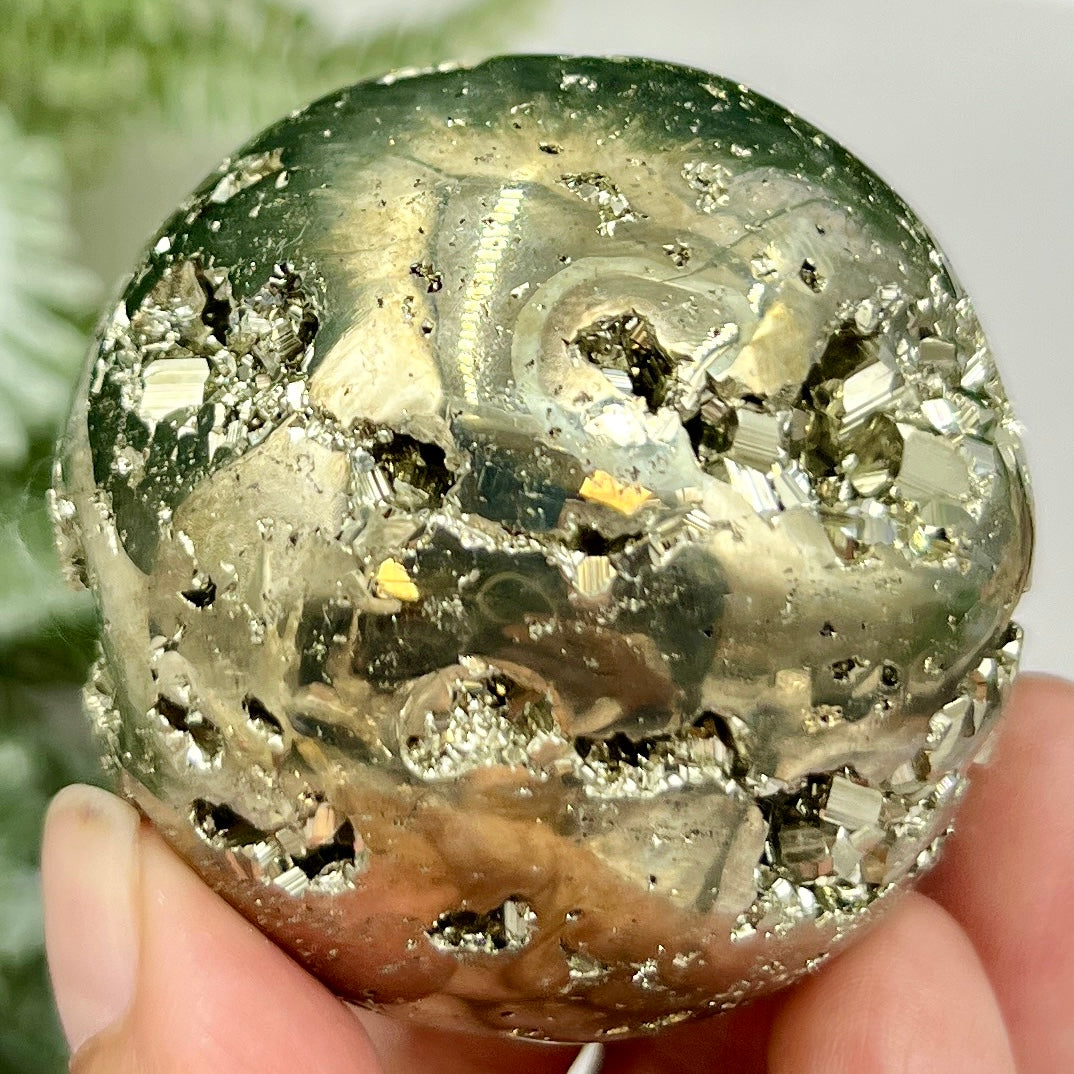 Pyrite Fools Gold Cubic Sphere Healing Crystal Ball 364g 56mm