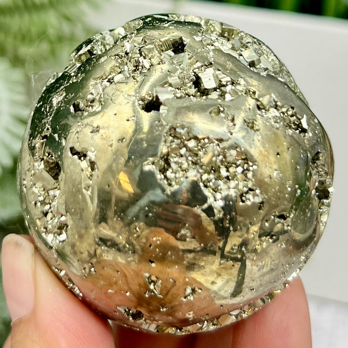 Pyrite Fools Gold Cubic Sphere Healing Crystal Ball 364g 56mm