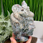 Ocean Sea Jasper Moss Agate Quan Yin Kuan Yin Guan Yin Crystal 1246g