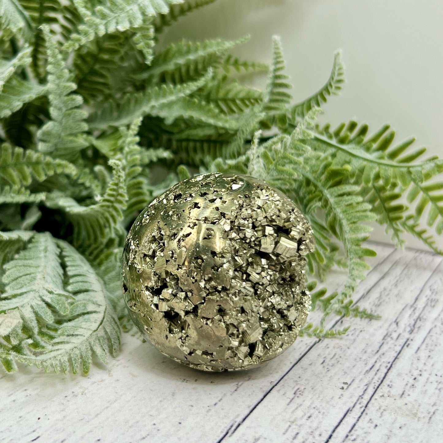 Pyrite Fools Gold Cubic Sphere Healing Crystal Ball 277g 54mm