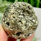 Pyrite Fools Gold Cubic Sphere Healing Crystal Ball 277g 54mm