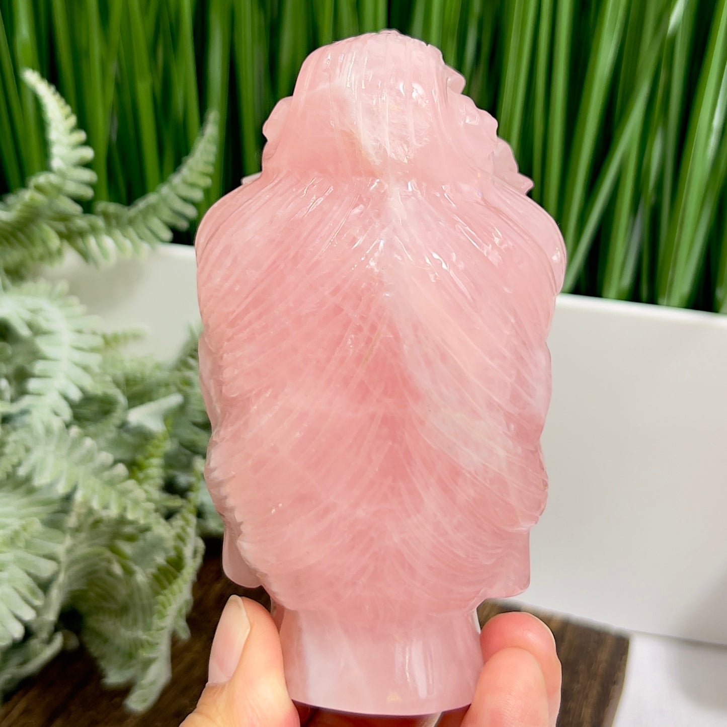 Rose Quartz Crystal Quan Yin Kuan Yin Guan Yin Intricate Healing Carving 720g