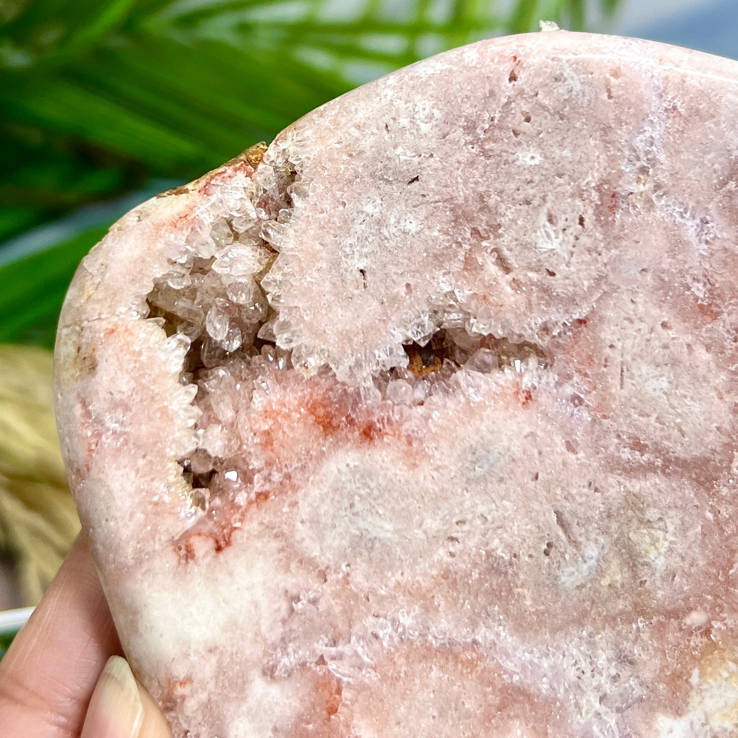 Pink Amethyst Quartz Free Form with Stand Natural Crystal 366g