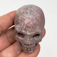 Ruby in Kyanite Skull 2 Inches UV Reactive Hand Carved Crystal Carving